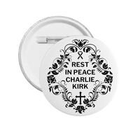 Repose en paix Charlie Kirk Pin Dieu vous bénisse Priez pour Charlie Kirk Pins Badge Vêtements Chapeau Chemise Décoration Badge rond Taille