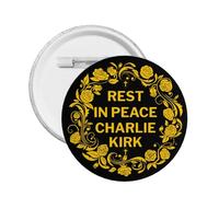 Repose en paix Charlie Kirk Pin Dieu vous bénisse Priez pour Charlie Kirk Pins Badge Vêtements Chapeau Chemise Décoration Badge rond Taille