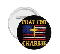 Repose en paix Charlie Kirk Pin Dieu vous bénisse Priez pour Charlie Kirk Pins Badge Vêtements Chapeau Chemise Décoration Badge rond Taille