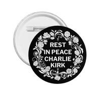 Repose en paix Charlie Kirk Pin Dieu vous bénisse Priez pour Charlie Kirk Pins Badge Vêtements Chapeau Chemise Décoration Badge rond Taille