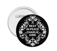 Repose en paix Charlie Kirk Pin Dieu vous bénisse Priez pour Charlie Kirk Pins Badge Vêtements Chapeau Chemise Décoration Badge rond Taille