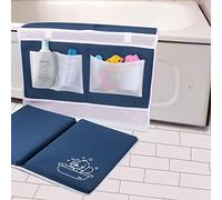Repose-genoux et repose-coude pour bébé - 3,8 cm d'épaisseur avec organiseur de jouets - Grand tapis de genou sûr pour le bain et l'heure de la salle de bain - Tapis de bain amovible et pliable pour