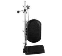 Repose-jambes pour Fauteuil Roulant, Support Relevable Ergonomique Noir | ABS Acier Inoxydable Cuir, Angles Réglables, Appui Mollet Amovible, pour Convalescence Après Chirurgie