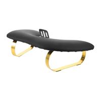 Repose-mains Ergonomique pour Ongles en PU Noir avec Support | U en Métal, Hauteur Réglable, Surface Antidérapante Mate, pour Tables de Manucure et Usage Pro