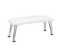 Repose-ongles professionnel en cuir PU avec support en acier inoxydable pour manucure bureau table avec collecteur pour technicien des ongles, utilisation en salon - Facile - Blanc