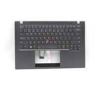 Repose-Paume et Clavier pour Ordinateur Portable pour Lenovo ThinkPad T14s Gen 2 5M11C85537 5M11C85538 Anglais US avec rétro-éclairage Gris, boîtier supérieur, Nouveau