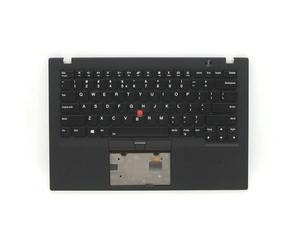 Repose-Paume et Clavier pour Ordinateur Portable pour Lenovo ThinkPad X1 Carbon 5e génération-Kabylake 01LV290 01LV291 Anglais US avec Empreinte Digitale, boîtier supérieur Noir, Nouveau