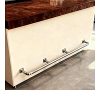 Repose pied Bar De Restaurant Avec Repose-pieds En Rail Et Poteau, Repose Pieds Pour Table De Pub Commerciale Pour Îlot De Cuisine/Bistro, Tube Carré Mural Pour Taverne(Silver,Long 13ft/396cm)