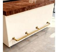 Repose pied Bar De Restaurant Avec Repose-pieds En Rail Et Poteau, Repose Pieds Pour Table De Pub Commerciale Pour Îlot De Cuisine/Bistro, Tube Carré Mural Pour Taverne(Gold,Long 24ft/731cm)