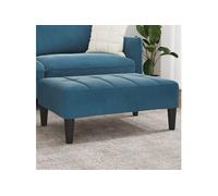 Repose pied bleu 77x55x31 cm velours