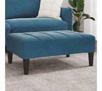 Repose pied bleu 77x55x31 cm velours Bleu G