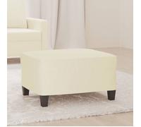 vidaXL Pouf repose-pied Tabouret de canapé Similicuir Crème 70x55x41 cm