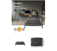 Repose-pied de bureau Angle Réglable Noir Métal Plastique Facile à ajuster