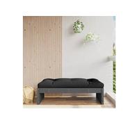 Repose-pied de jardin 120x80 cm gris bois de pin massif, tabouret, repose-pied ottoman, tabouret de jardin, pouf, 825767