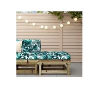 Repose pied de jardin avec coussin bois de pin imprégné