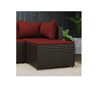 Vidaxl Repose-Pied De Jardin Avec Coussin Marron Résine Tressée Marron