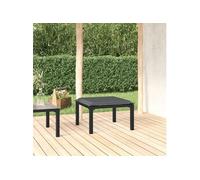 Repose-pied de jardin avec coussin noir et gris résine tressée