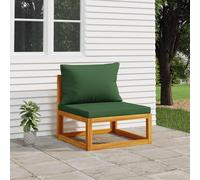 Repose-pied de Jardin avec Coussin Patio Gris Clair Bois Massif d'Acacia vidaXL
