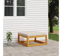 Repose-pied de Jardin avec Coussin Patio Gris Clair Bois Massif d'Acacia vidaXL