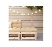 Repose-pied de Jardin avec Coussin, Tabouret, Siège, Pouf, Meuble de Terrasse Patio Balcon Extérieur, Marron Bois de 825436