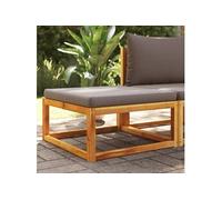 vidaXL Tabouret de jardin avec coussin 65x65x29 cm bois massif acacia