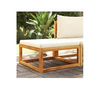 vidaXL Repose-pied de jardin en bois massif d'acacia avec coussins