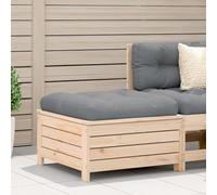 Repose-pied de jardin en bois de pin massif avec coussin anthracite - Pouf d'extérieur modulaire multifonction pour terrasse, patio ou balcon Design lattes anti-eau et espace de Supporte 110 kg