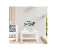 vidaXL Repose-pied de jardin Blanc, Bois de pin massif, pour terrasse/patio/balcon