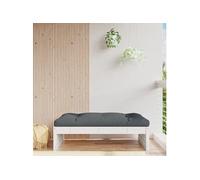 Vidaxl Repose-Pied De Jardin 120x80 Cm Blanc Bois De Pin Massif