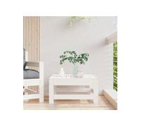 Repose-pied de Jardin, Siège avec Cadre en Bois, Table Basse, Tabouret de Terrasse Patio Balcon Extérieur, Blanc Bois 825486