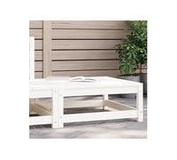 Repose-pied de Jardin, Table Basse, Tabouret, Meuble de Terrasse Patio Arrière-cour Extérieur, Blanc 70x70x30 cm Bois 837936