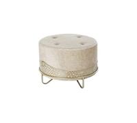 Repose-pied DKD Home Decor Beige Doré Métal Polyester (63 x 63 x 42 cm)