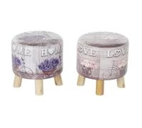 Repose-pied - DKD Home Decor - Bicyclette - Gris - Rose - Lila - 2 Unités - Pin PU Gris
