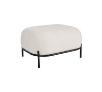 Repose-pied en tissu beige, rembourré, uni - White Label, Polly - 51x66x36 cm