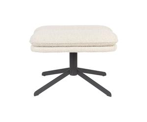 Repose-pied en tissu bou lanc, rectangulaire, uni, pivotant - Zuiver, Tyler - 47x60x45 cm