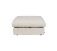 Repose-pied en tissu lin mélangé beige, carré, uni - Zuiver, Sense - 92x92x47 cm