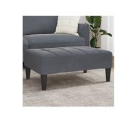 vidaXL Repose-pieds velours gris foncé 77 x 55 x 31 cm – cadre contreplaqué, mousse, confortable