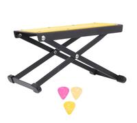 Repose-pied Guitare Réglable 6 Positions en Acier et Caoutchouc | Pliable, pour Leçons et Usage Extérieur, Structure Stable, Livré Médiator Aléatoire Couleur Aléatoire
