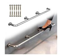 Repose pied Kit de repose-pieds pour bar commercial, Hauteur réglable complet de fixation sous comptoir Pour restaurant/pub en sous-sol/gazebo(Silver,5ft/152cm)