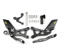 Repose Pied Moto pour YZF-R6 2017 2018 2019 2020 2021 2022 2023 2024 Pédale De Montée Arrière Réglable Levier Vitesse Kit Frein(Titanium 4)