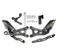 Repose Pied Moto pour YZF-R6 2017 2018 2019 2020 2021 2022 2023 2024 Pédale De Montée Arrière Réglable Levier Vitesse Kit Frein(Black 2)