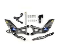 Repose Pied Moto pour YZF-R6 2017 2018 2019 2020 2021 2022 2023 2024 Pédale De Montée Pédale Arrière Réglable Levier De Vitesse Kit De Frein(Blue 2)