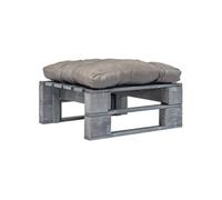 Vidaxl Repose-Pied Palette De Jardin Avec Coussins Gris Bois Gris Gris