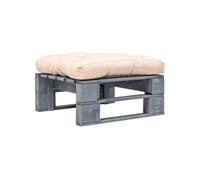 Bois Repose-pied Palette de Jardin et Coussin Rouge Table Basse Salon vidaXL
