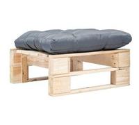 Repose-Pied Palette de Jardin et Coussin Gris Table Basse Salon Bois