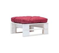 Bois Repose-pied Palette de Jardin et Coussin Rouge Table Basse Salon vidaXL