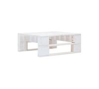 Repose-pied - vidaXL - Palette de jardin - Bois massif - Blanc - 60x60x25 cm