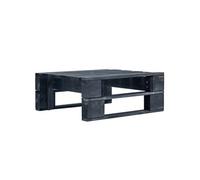 vidaXL Repose-pied Palette de jardin en bois massif 25 cm de hauteur Noir