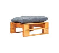 Bois Repose-pied Palette de Jardin et Coussin Rouge Table Basse Salon vidaXL