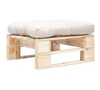 Repose pied palette de jardin et coussin sable Bois naturel Sable G